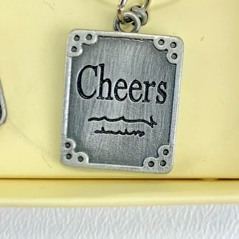 Past Times Wine Charms Set of 6 Silver Tone Metal‎ Wit and Wisdom New in Box